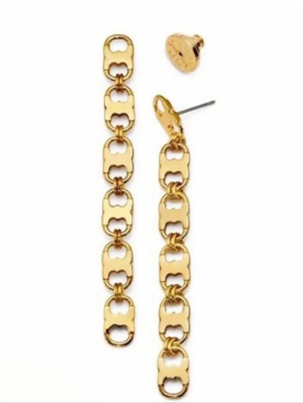 Tory Burch Gold Link Chain Drop Earrings